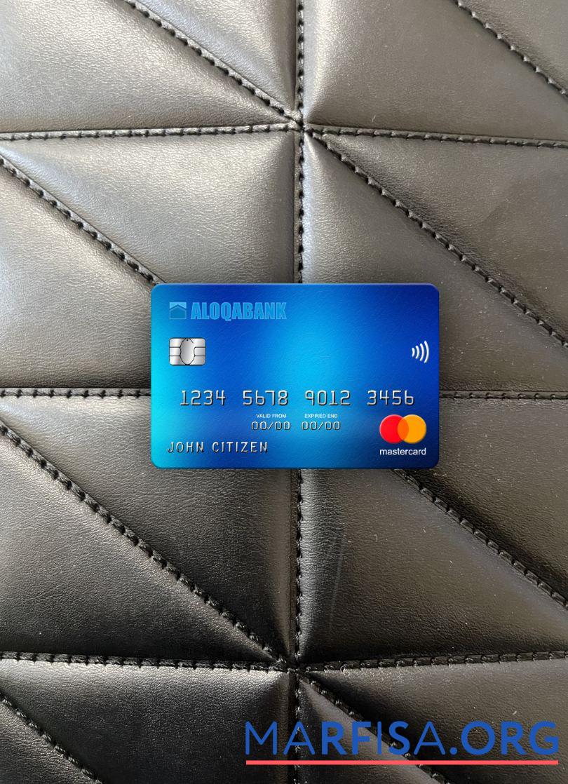 Downloadable Uzbekistan Aloqabank mastercard photolook front template